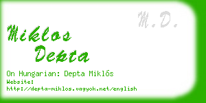 miklos depta business card